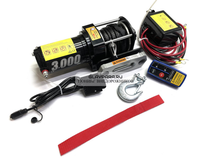 Лебедка на квадроцикл и снегоход 12V PRO TOP 3000lbs/1361 кг синтетический трос (153/1) Лебедка на квадроцикл и снегоход 12V PRO TOP 3000lbs/1361 кг синтетический трос (153/1)