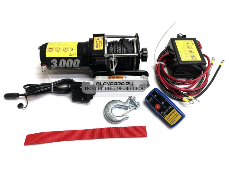 Лебедка на квадроцикл и снегоход 12V PRO TOP 3000lbs/1361 кг синтетический трос (153/1) Лебедка на квадроцикл и снегоход 12V PRO TOP 3000lbs/1361 кг синтетический трос (153/1)