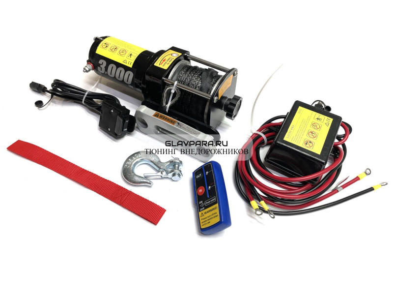 Лебедка на квадроцикл и снегоход 12V PRO TOP 3000lbs/1361 кг синтетический трос (153/1) Лебедка на квадроцикл и снегоход 12V PRO TOP 3000lbs/1361 кг синтетический трос (153/1)