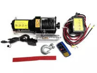 Лебедка на квадроцикл и снегоход 12V PRO TOP 3000lbs/1361 кг синтетический трос (153/1)
