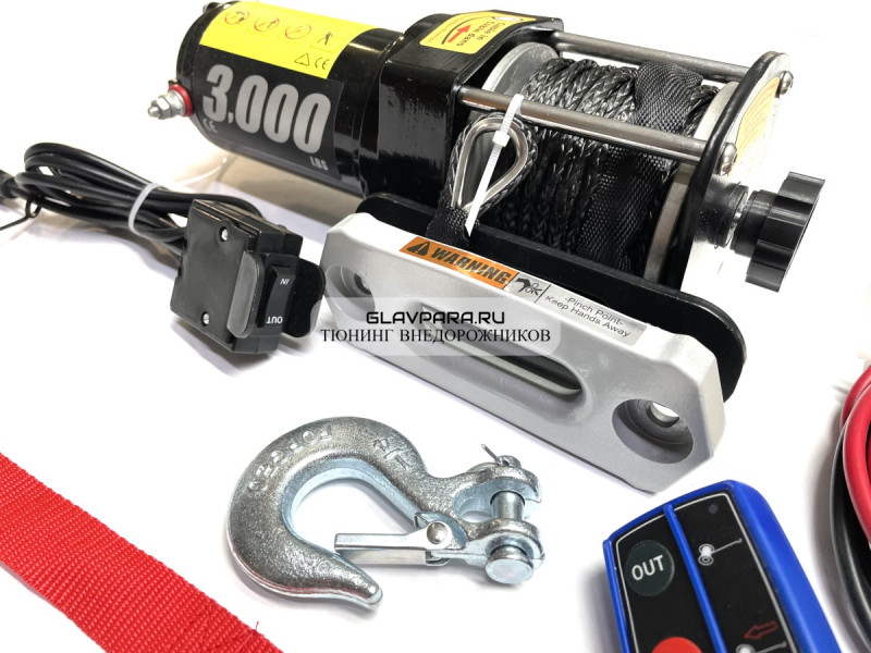 Лебедка на квадроцикл и снегоход 12V PRO TOP 3000lbs/1361 кг синтетический трос (153/1) Лебедка на квадроцикл и снегоход 12V PRO TOP 3000lbs/1361 кг синтетический трос (153/1)