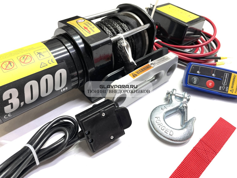 Лебедка на квадроцикл и снегоход 12V PRO TOP 3000lbs/1361 кг синтетический трос (153/1) Лебедка на квадроцикл и снегоход 12V PRO TOP 3000lbs/1361 кг синтетический трос (153/1)