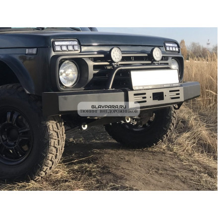 Бампер передний силовой LADA NIVA 4x4 с площадкой лебедки и съемной дугой