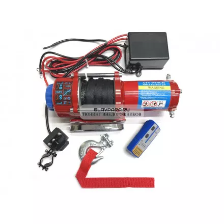 Лебедка электрическая 12 V Electric Winch 4500 lbs 2120 кг синтетический трос на квадроцикл/снегоход/лодку