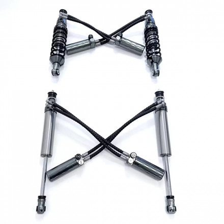 Комплект усиленных амортизаторов MINGTE Dual Hose для Toyota Land Cruiser 100 (выносные бачки, регулировка сжатия и отбоя, лифт до 50 мм)