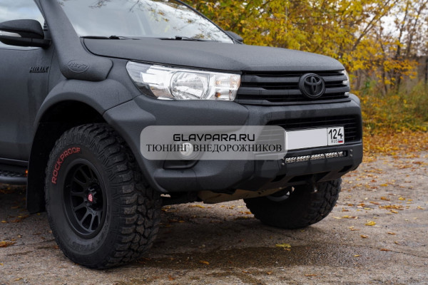 Мини силовик STC Toyota Hilux 2015-2020 с площадкой для лебедки и ...