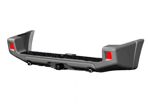 Бампер АВС-Дизайн задний с квадратом под фаркоп UAZ Патриот 2005- (под покраску) 