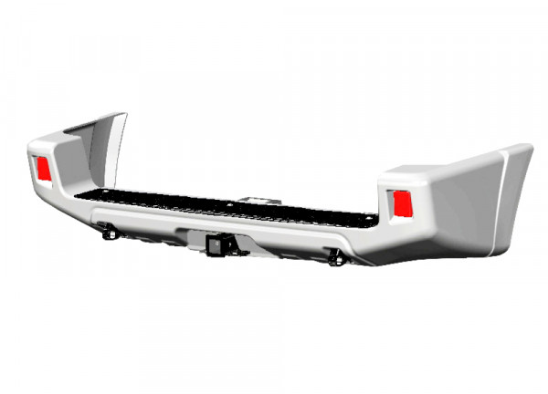 Бампер АВС-Дизайн задний с квадратом под фаркоп UAZ Патриот 2005- (белый) 