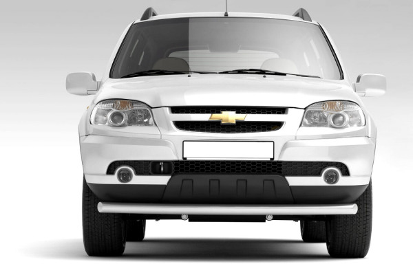 Защита переднего бампера одинарная диаметром 63 мм (ППК) Chevrolet NIVA с 2009