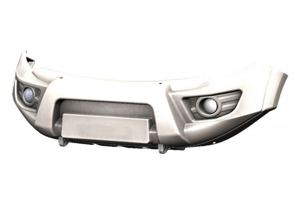 Бампер передний Mitsubishi L200 2015-2018 кроме к-ции INVITE (под штатную оптику, белый) АВС-Дизайн