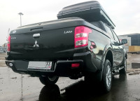 Бампер АВС-Дизайн задний с квадратом под фаркоп Mitsubishi L200 2015-2019 / Fiat Fullback (2016-) (чёрный)