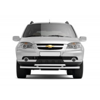 Защита переднего бампера двойная диаметром 63/51 мм (НПС) Chevrolet NIVA с 2009