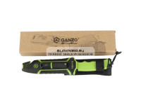 Нож туристический "Ganzo", длина 243 мм, сталь 8CR13, светло-зеленый, с паракордом, в ножнах