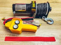 Лебедка электрическая 12V ATV Electric Winch 2000lbs / 907 кг синтетический трос