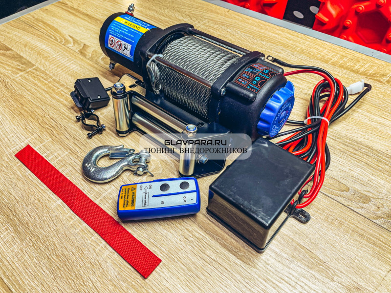 Лебедка электрическая Electric Winch 12V 5000lbs / 2268 кг стальной трос