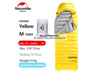 Мешок спальный Naturehike Ultralight CW400 M , 220х85 см, (правый) (ТК: +5C), желтый