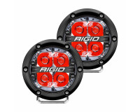 Светодиодные фары дальнего света RIGID 360 Series 4″ с красной подсветкой