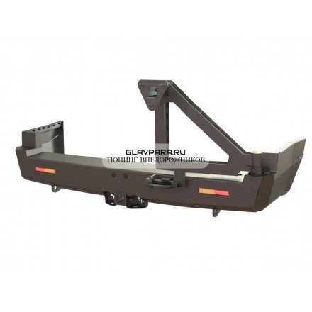 Бампер силовой задний STC Nissan Patrol Y61 1997+ квадрат, калитка справа, фонари