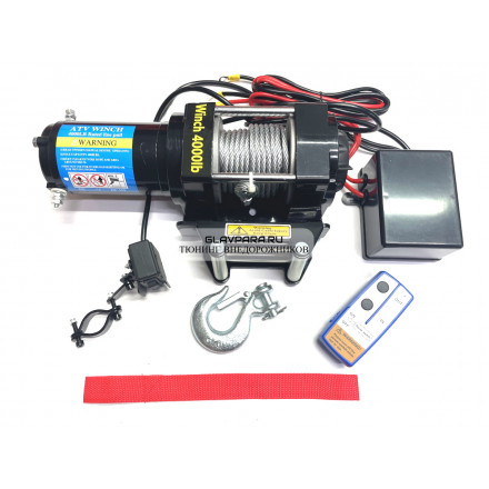 Лебедка электрическая 12V ATV Electric Winch 4000lbs 1814 кг на квадроцикл / снегоход / лодку стальной трос Лебедка электрическая 12V ATV Electric Winch 4000lbs 1814 кг на квадроцикл / снегоход / лодку стальной трос