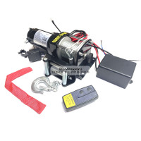 Лебедка электрическая 12V ATV Electric Winch 3000lbs / 1361 кг стальной трос на снегоход квадроцикл