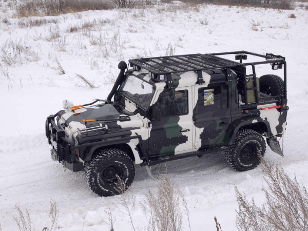 Багажник-площадка экспедиционный алюминиевый KDT для Land Rover Defender пикап