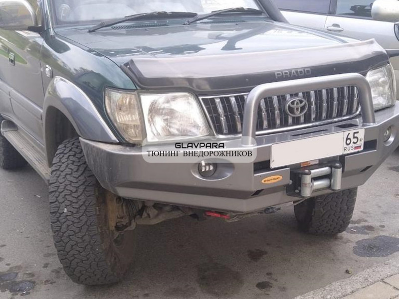 Бампер силовой передний Вездеходофф для Toyota Land Cruiser Prado 90/95 с центральной дугой Бампер силовой передний Вездеходофф для Toyota Land Cruiser Prado 90/95 с центральной дугой