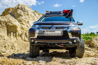 Бампер РИФ силовой передний Mitsubishi Pajero Sport 2015-2020 дизель под площадку для лебёдки RIFPS3-33003