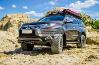 Бампер РИФ силовой передний Mitsubishi Pajero Sport 2015-2020 дизель под площадку для лебёдки RIFPS3-33003
