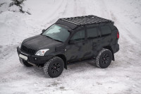 Багажник экспедиционный STC Toyota Land Cruiser Prado 120 / Lexus GX470 ШТОРКА с дальним, рабочим и задним светом