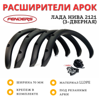 Расширители колёсных арок Fenders для ВАЗ НИВА 2121 3D (расширение 70 мм) под резанные арки
