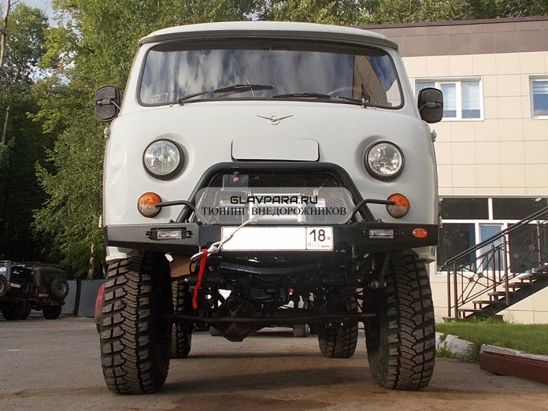Бампер передний силовой OJeep для УАЗ Буханка с кенгурином Бампер передний силовой OJeep для УАЗ Буханка с кенгурином