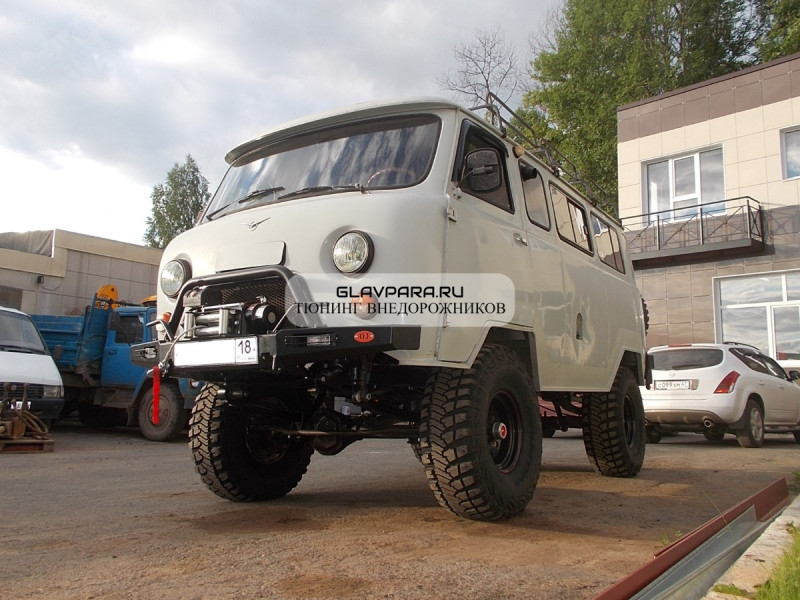 Бампер передний силовой OJeep для УАЗ Буханка с кенгурином Бампер передний силовой OJeep для УАЗ Буханка с кенгурином