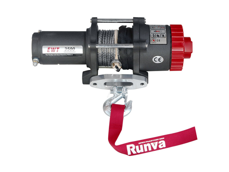Лебёдка для квадроцикла снегохода 12V Runva EWT3500ASR lbs 1588 кг синтетический трос Лебёдка для квадроцикла снегохода 12V Runva EWT3500ASR lbs 1588 кг синтетический трос