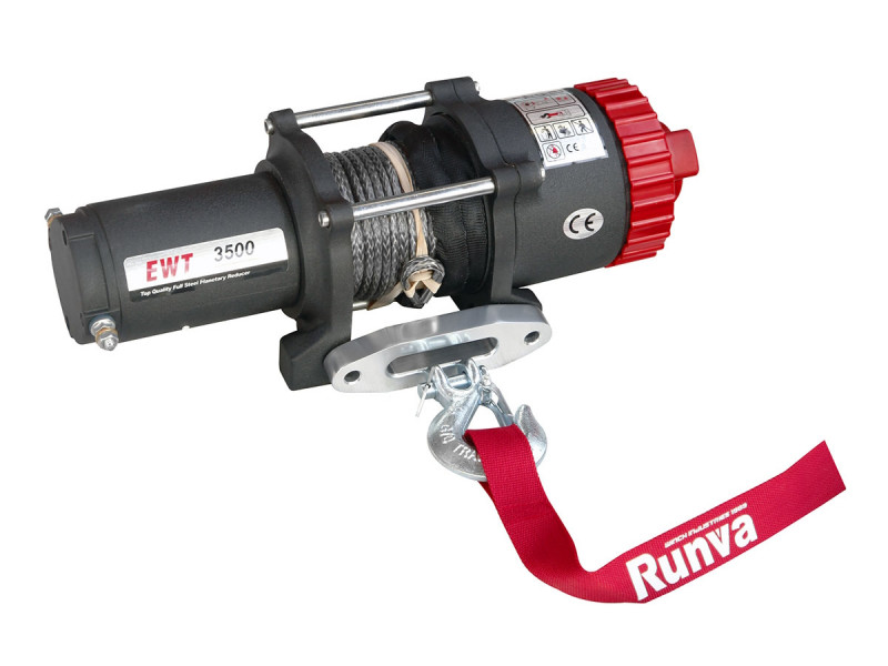 Лебёдка для квадроцикла снегохода 12V Runva EWT3500ASR lbs 1588 кг синтетический трос Лебёдка для квадроцикла снегохода 12V Runva EWT3500ASR lbs 1588 кг синтетический трос