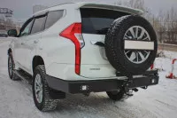 Бампер силовой задний STC Mitsubishi Pajero Sport 2016+ квадрат, калитка центр, под птф Бампер силовой задний STC Mitsubishi Pajero Sport 2016+ квадрат, калитка центр, под птф