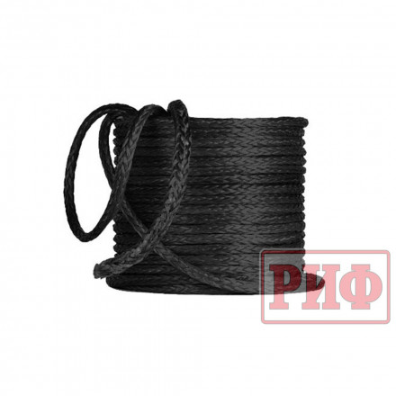 Трос для лебёдки синтетический РИФ 6 мм, черный Трос для лебёдки синтетический РИФ 6 мм, черный