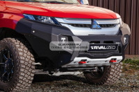 Бампер силовой передний RIVAL алюминиевый Mitsubishi L200 2018+ рестайлинг (без ПТФ)