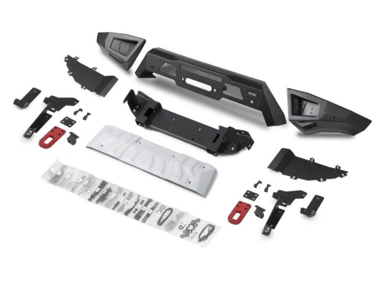 Бампер силовой передний Rival алюминиевый (черный) Toyota Land Cruiser 300 2021+