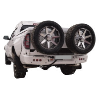 Бампер силовой задний Вездеходофф для Toyota Tundra 2014-2019 c площадкой лебедки и двумя калитками запасных колес