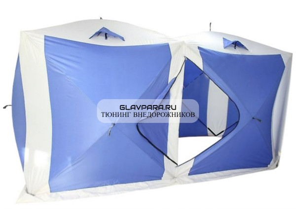 Палатка для зимней рыбалки TRAVELTOP (200*400*215) двойная, синяя с белым