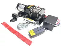 Лебедка электрическая Electric Winch 12V 3000lbs / 1361 кг синтетический трос