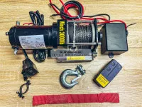 Лебедка электрическая Electric Winch 12V 3000lbs / 1361 кг синтетический трос