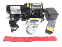 Лебедка электрическая Electric Winch 12V 3000lbs / 1361 кг синтетический трос