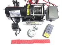 Лебедка электрическая Electric Winch 12V 3000lbs / 1361 кг синтетический трос