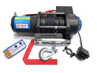 Лебедка электрическая 12V Electric Winch 5000lbs / 2268 кг синтетический трос на легкий авто