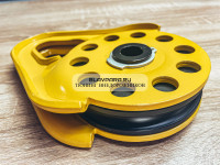 Полиспаст (блок-ролик) под кевларовый трос 10 мм/9 т желтый