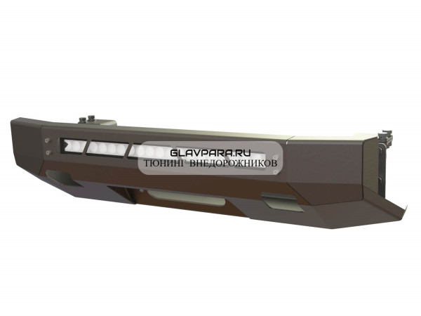 Мини силовик STC Toyota Hilux 2015-2020 с площадкой для лебедки и дополнительным дальним светом
