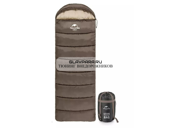 Мешок спальный Naturehike U150, 220х75 см, (ТК: +11C), правый, коричневый