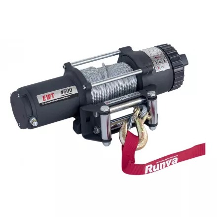 Лебёдка для квадроцикла снегохода 12V Runva 4500A lbs 2041 кг стальной трос Лебёдка для квадроцикла снегохода 12V Runva 4500A lbs 2041 кг стальной трос