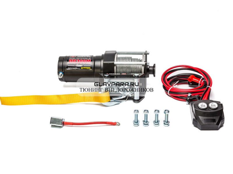 Лебёдка на квадроцикл Автоспас ЛПЭ09М "Пони" 2000lbs / 910 кг с пультом управления